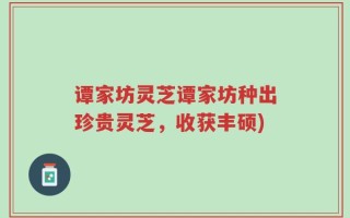 谭家坊灵芝谭家坊种出珍贵灵芝，收获丰硕)