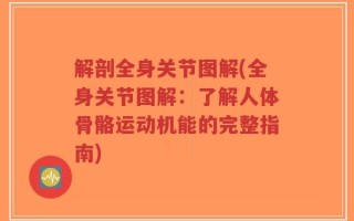 解剖全身关节图解(全身关节图解：了解人体骨骼运动机能的完整指南)