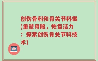 创伤骨科和骨关节科徽(重塑骨骼，恢复活力：探索创伤骨关节科技术)