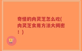 奇怪的肉灵芝怎么吃(肉灵芝食用方法大揭密！)