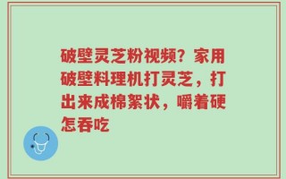 破壁灵芝粉视频？家用破壁料理机打灵芝，打出来成棉絮状，嚼着硬怎吞吃