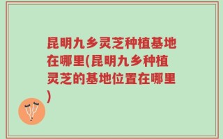昆明九乡灵芝种植基地在哪里(昆明九乡种植灵芝的基地位置在哪里)