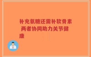 补充氨糖还需补软骨素 两者协同助力关节健康