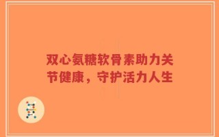 双心氨糖软骨素助力关节健康，守护活力人生