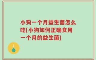 小狗一个月益生菌怎么吃(小狗如何正确食用一个月的益生菌)