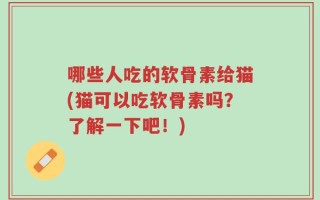 哪些人吃的软骨素给猫(猫可以吃软骨素吗？了解一下吧！)