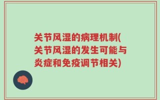 关节风湿的病理机制(关节风湿的发生可能与炎症和免疫调节相关)
