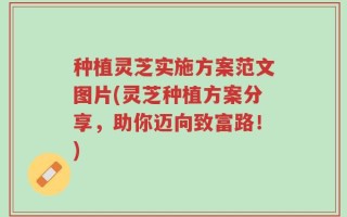 种植灵芝实施方案范文图片(灵芝种植方案分享，助你迈向致富路！)
