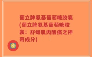 葡立牌氨基葡萄糖胶襄(葡立牌氨基葡萄糖胶襄：舒缓肌肉酸痛之神奇成分)