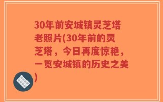 30年前安城镇灵芝塔老照片(30年前的灵芝塔，今日再度惊艳，一览安城镇的历史之美)