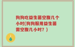 狗狗吃益生菌空腹几个小时(狗狗服用益生菌需空腹几小时？)