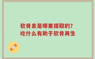软骨素是哪里提取的？吃什么有助于软骨再生