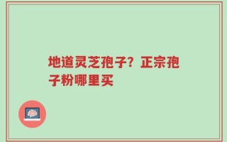 地道灵芝孢子？正宗孢子粉哪里买