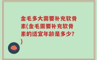 金毛多大需要补充软骨素(金毛需要补充软骨素的适宜年龄是多少？)