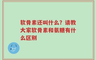 软骨素还叫什么？请教大家软骨素和氨糖有什么区别