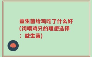 益生菌给鸡吃了什么好(饲喂鸡只的理想选择：益生菌)