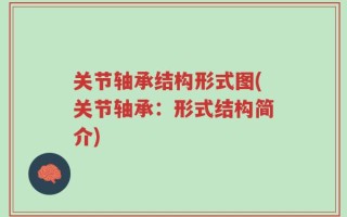 关节轴承结构形式图(关节轴承：形式结构简介)