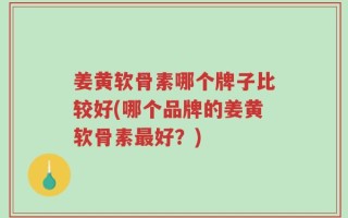 姜黄软骨素哪个牌子比较好(哪个品牌的姜黄软骨素最好？)