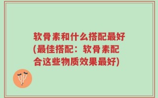 软骨素和什么搭配最好(最佳搭配：软骨素配合这些物质效果最好)