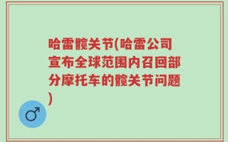 哈雷髋关节(哈雷公司宣布全球范围内召回部分摩托车的髋关节问题)