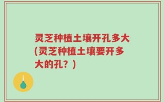 灵芝种植土壤开孔多大(灵芝种植土壤要开多大的孔？)