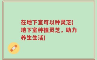 在地下室可以种灵芝(地下室种植灵芝，助力养生生活)