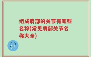 组成肩部的关节有哪些名称(常见肩部关节名称大全)