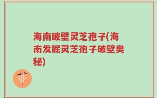 海南破壁灵芝孢子(海南发掘灵芝孢子破壁奥秘)