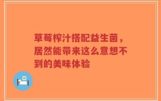 草莓榨汁搭配益生菌，居然能带来这么意想不到的美味体验