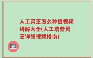人工灵芝怎么种植视频讲解大全(人工培养灵芝详细视频指南)