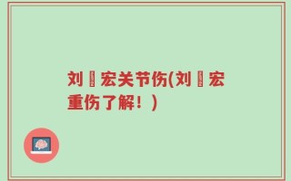 刘畊宏关节伤(刘畊宏重伤了解！)