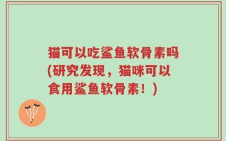 猫可以吃鲨鱼软骨素吗(研究发现，猫咪可以食用鲨鱼软骨素！)