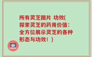 所有灵芝图片 功效(探索灵芝的药用价值：全方位展示灵芝的各种形态与功效！)