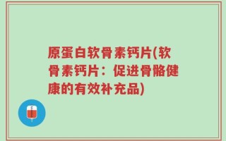 原蛋白软骨素钙片(软骨素钙片：促进骨骼健康的有效补充品)