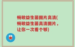 畅敏益生菌图片高清(畅敏益生菌高清图片，让你一次看个够)
