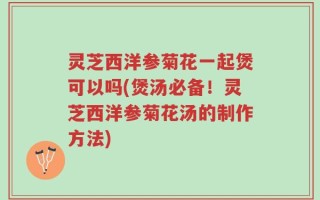 灵芝西洋参菊花一起煲可以吗(煲汤必备！灵芝西洋参菊花汤的制作方法)