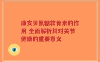 康安贝氨糖软骨素的作用 全面解析其对关节健康的重要意义