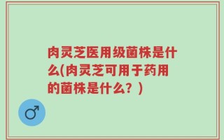 肉灵芝医用级菌株是什么(肉灵芝可用于药用的菌株是什么？)