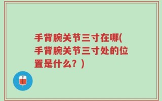 手背腕关节三寸在哪(手背腕关节三寸处的位置是什么？)