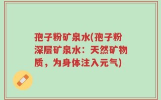 孢子粉矿泉水(孢子粉深层矿泉水：天然矿物质，为身体注入元气)