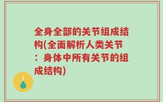 全身全部的关节组成结构(全面解析人类关节：身体中所有关节的组成结构)