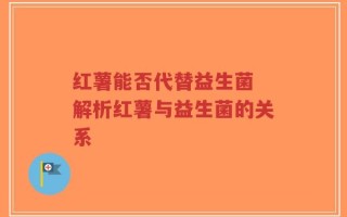 红薯能否代替益生菌 解析红薯与益生菌的关系