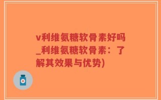 v利维氨糖软骨素好吗_利维氨糖软骨素：了解其效果与优势)
