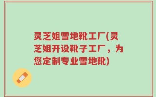 灵芝姐雪地靴工厂(灵芝姐开设靴子工厂，为您定制专业雪地靴)