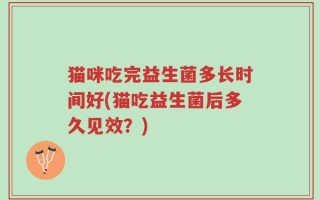 猫咪吃完益生菌多长时间好(猫吃益生菌后多久见效？)