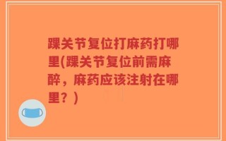 踝关节复位打麻药打哪里(踝关节复位前需麻醉，麻药应该注射在哪里？)