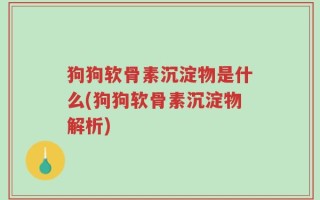 狗狗软骨素沉淀物是什么(狗狗软骨素沉淀物解析)
