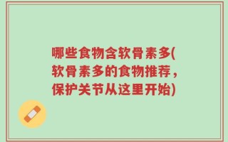 哪些食物含软骨素多(软骨素多的食物推荐，保护关节从这里开始)