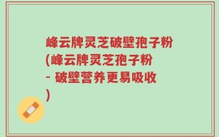 峰云牌灵芝破壁孢子粉(峰云牌灵芝孢子粉 - 破壁营养更易吸收)