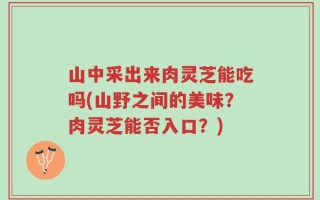 山中采出来肉灵芝能吃吗(山野之间的美味？肉灵芝能否入口？)